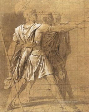  David Oil Painting - The Three Horatii Brothers Neoclassicism Jacques Louis David
